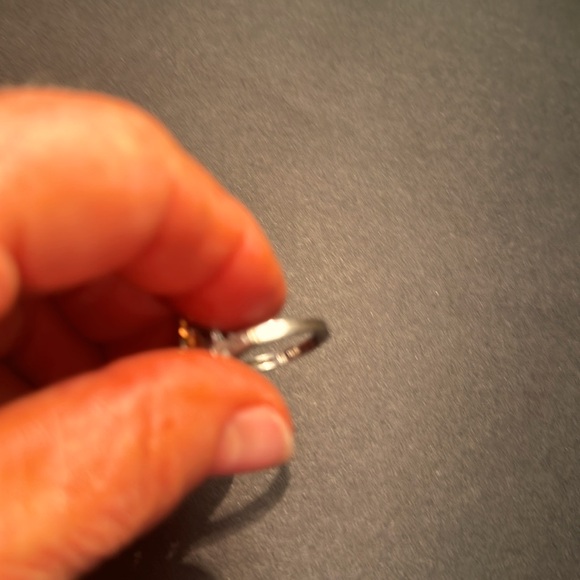 Silver and Citrine Ring Sz 7 - Picture 9 of 10